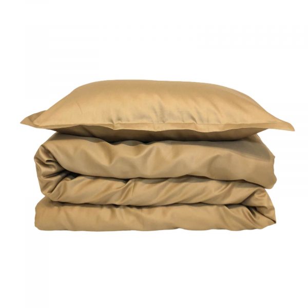 Gold brown sateen cotton duvet cover